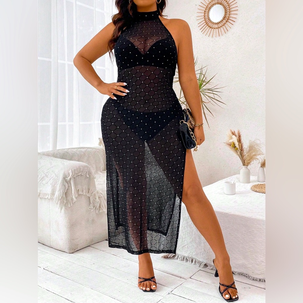 Women’s Large Sparkle Sheer Layover Dress